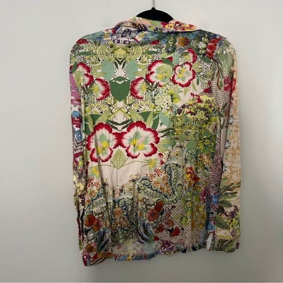 Johnny Was Pima Cotton Modal Mixed Print Long Sleeve Pants Pajama Set - Picture 3 of 10